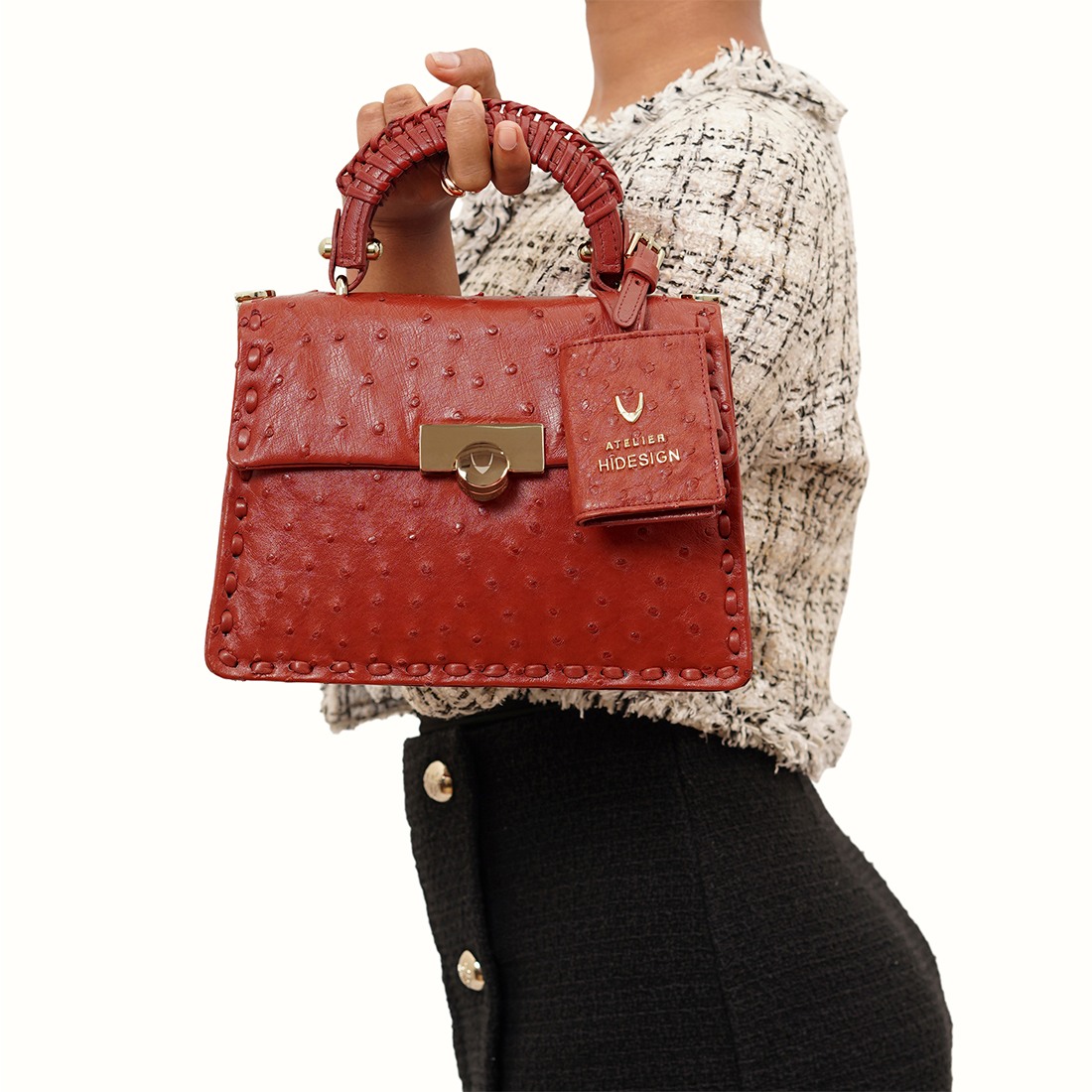 Hidesign Genuine Leather Women's Red Shoulder Bag