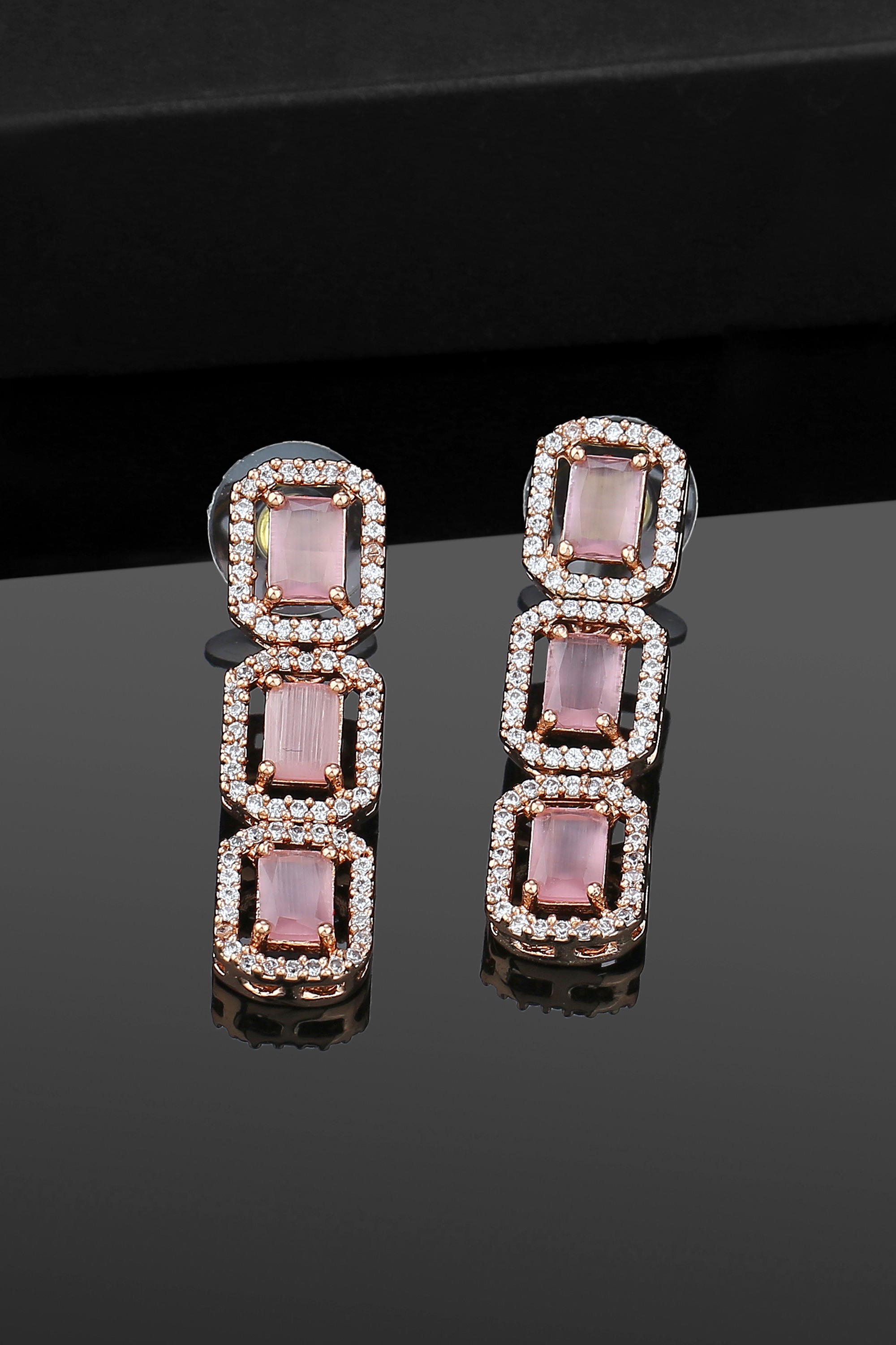 Estele elegant Rose Gold-Plated Drop & Dangler Earrings for Women