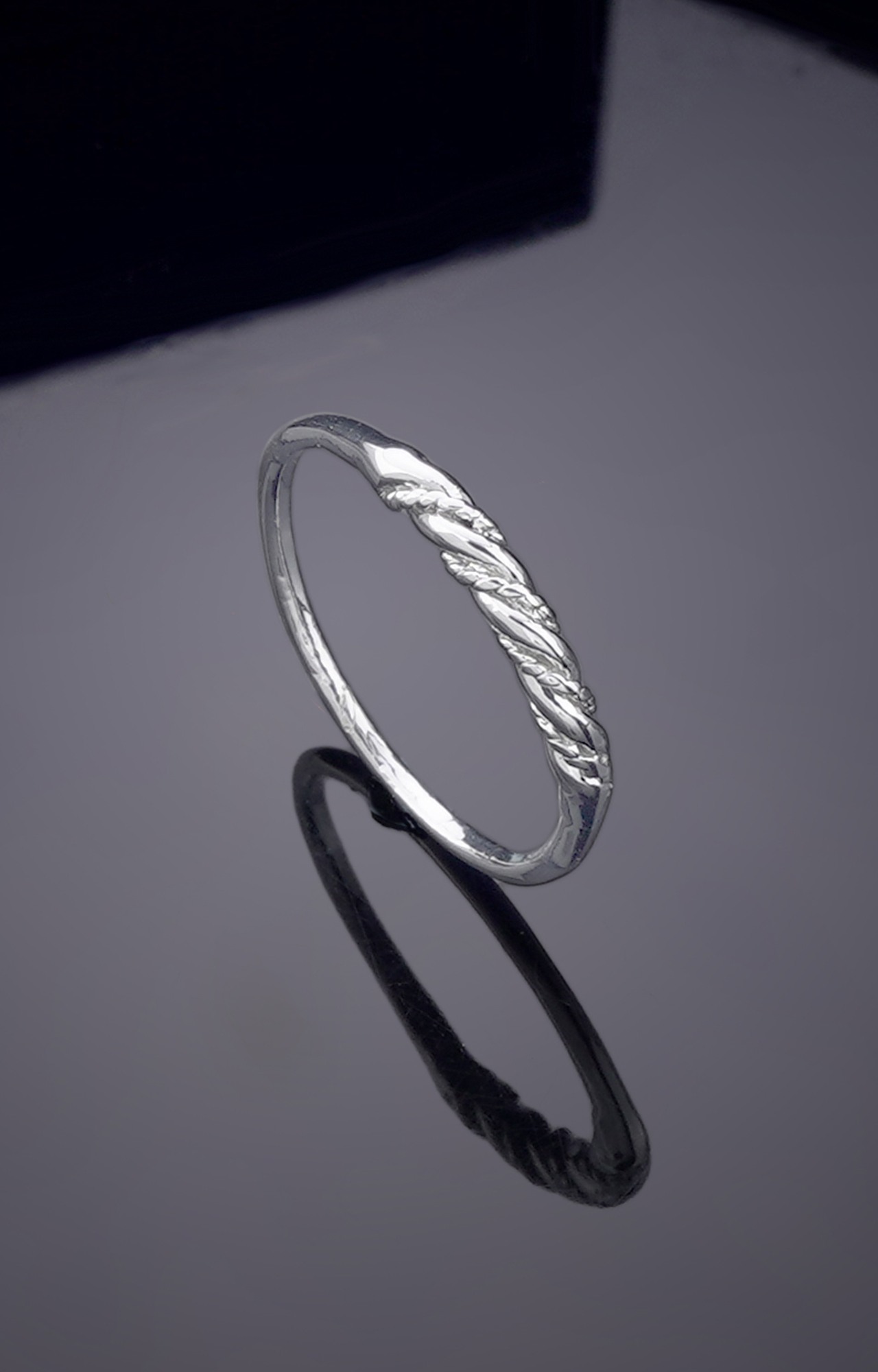 Estele Rhodium Plated Charming Finger Ring for Women