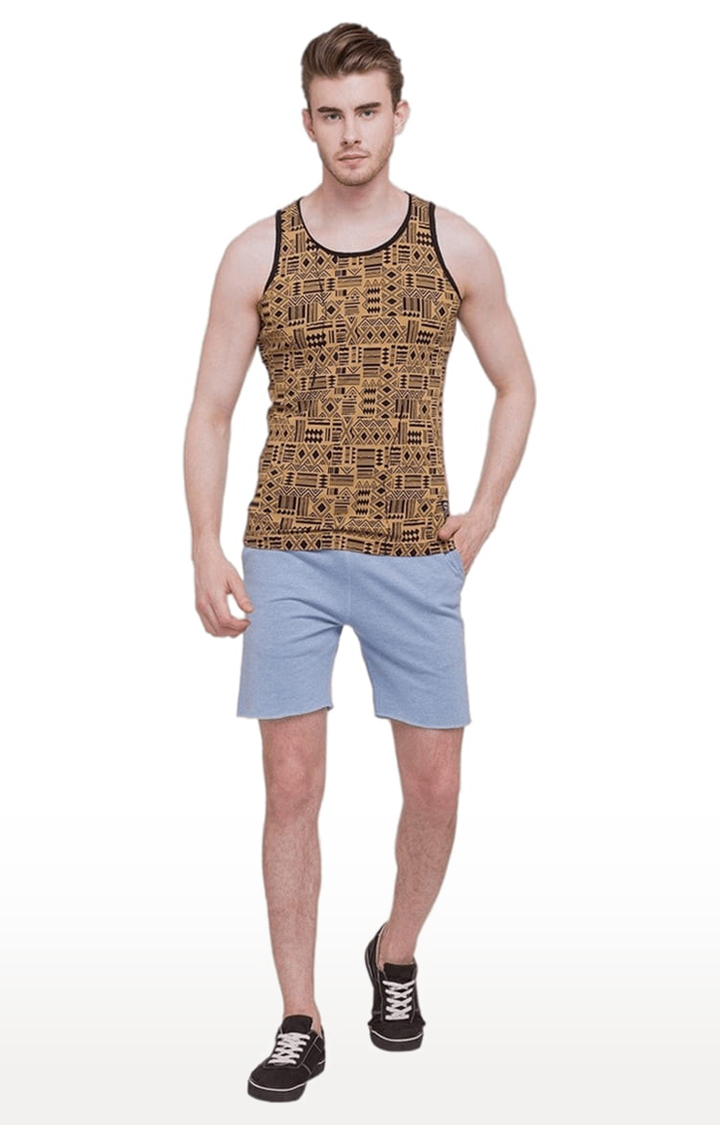 Men's Blue Polycotton Solid Short