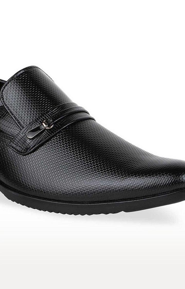 Men's Black Leather Formal Slip-ons