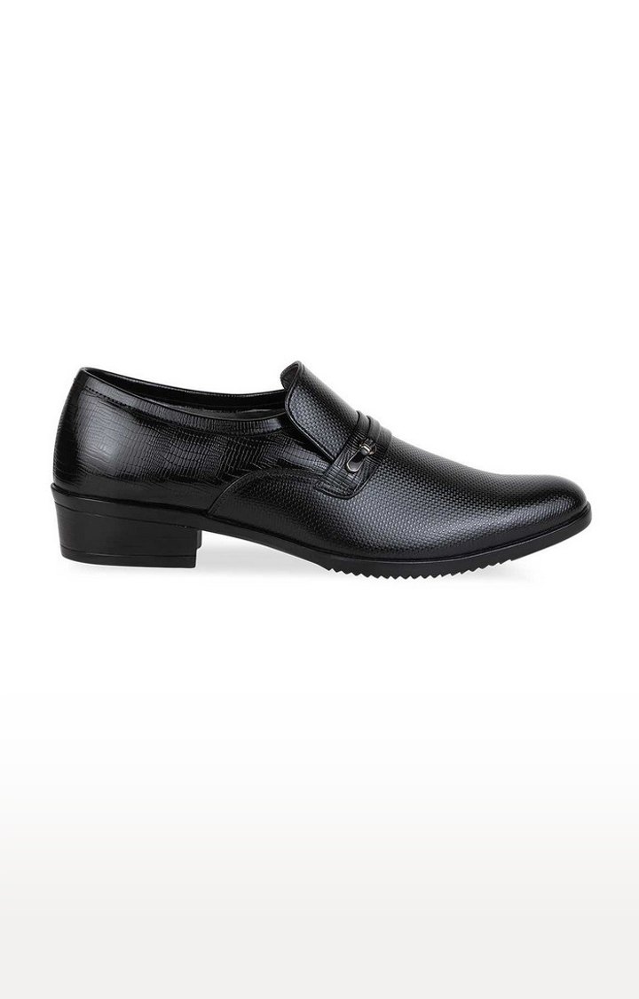 Men's Black Leather Formal Slip-ons