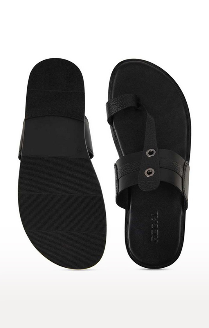Men's Black Leather Sandals