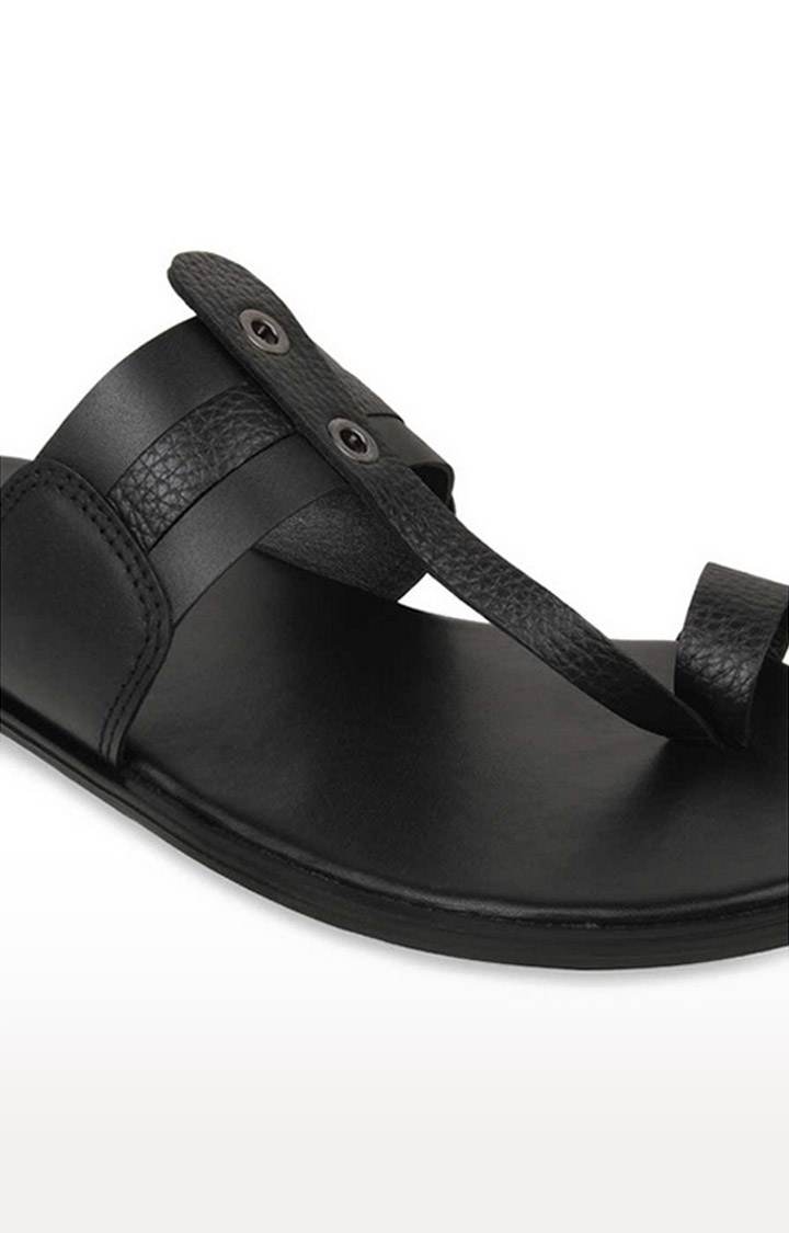 Men's Black Leather Sandals