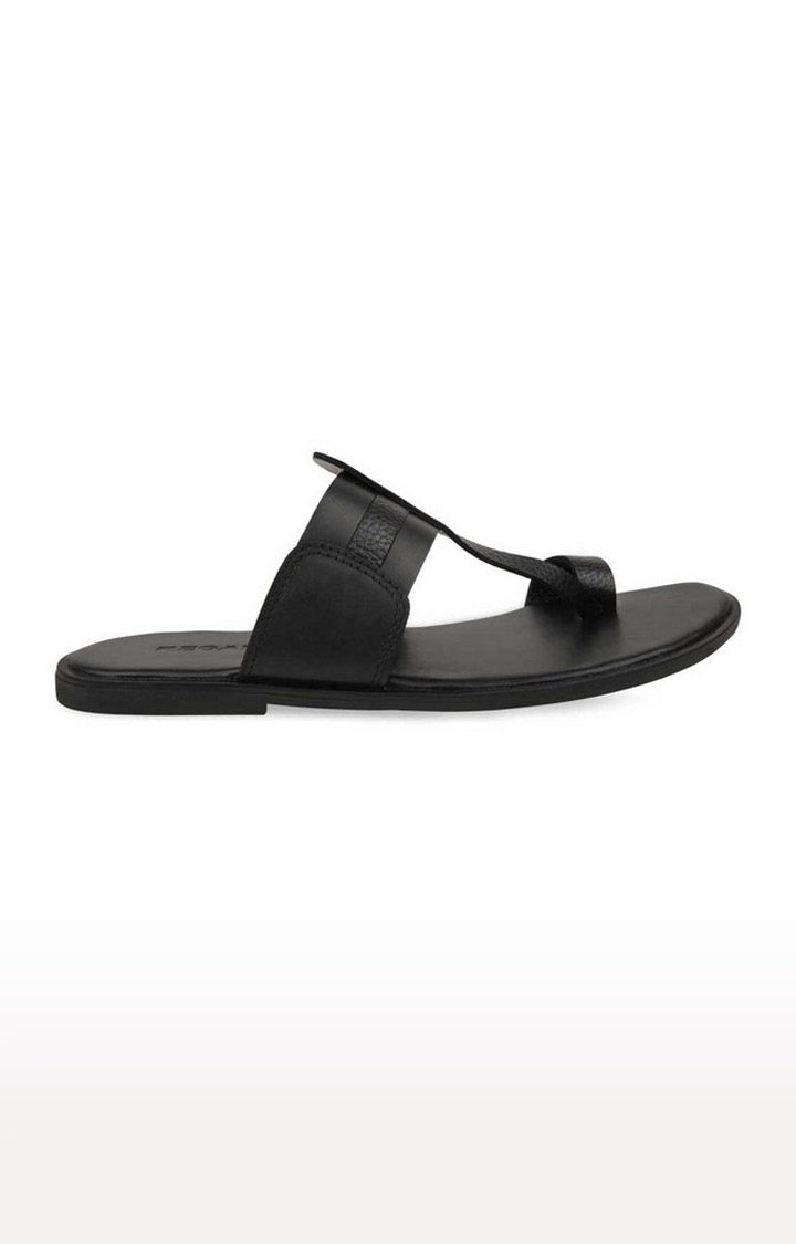 Men's Black Leather Sandals