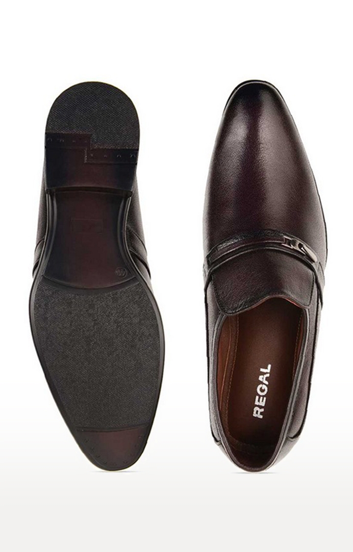 Regal | Men's Brown Leather Formal Slip-ons 2