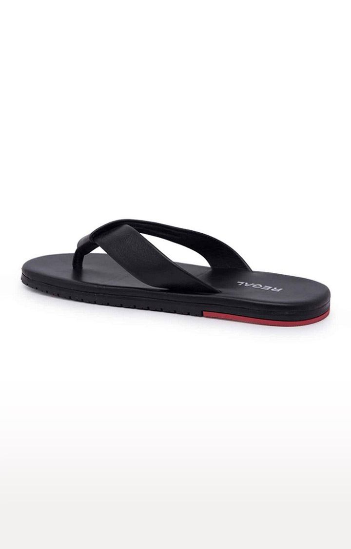 Men's Black Leather Slippers
