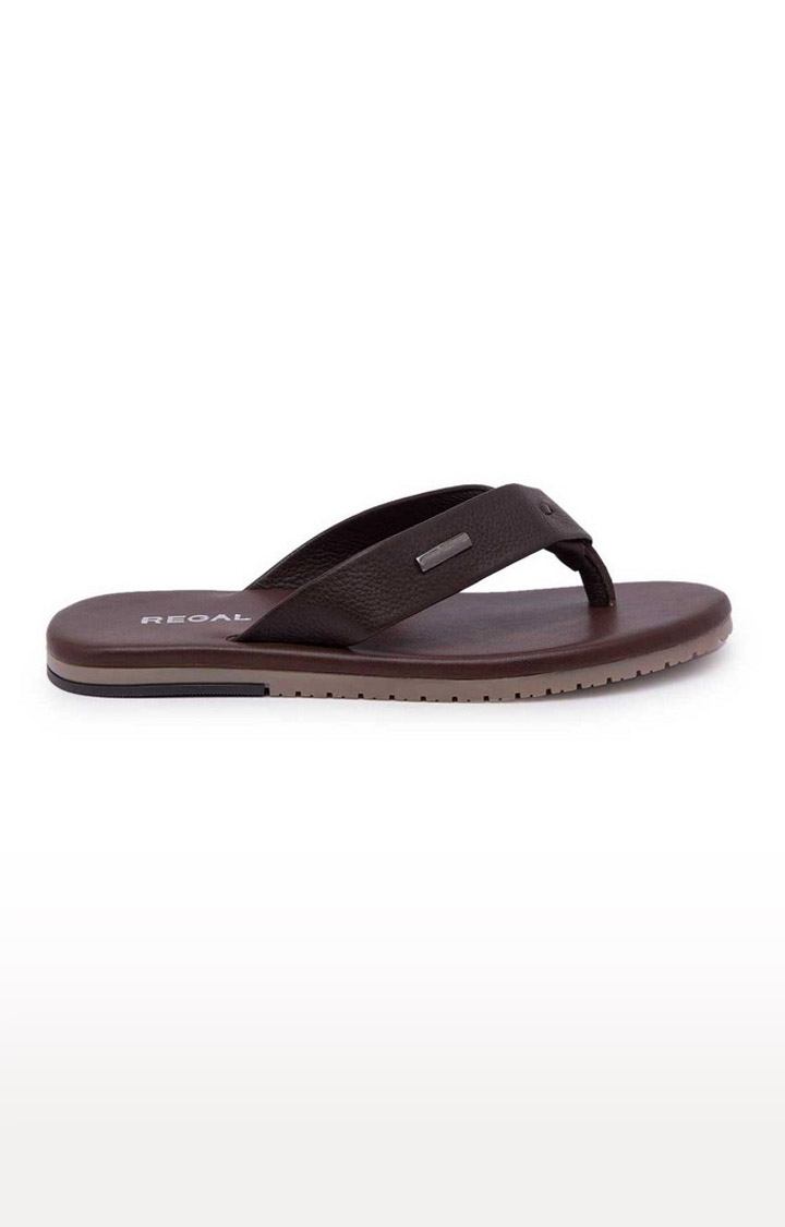 Men's Brown Leather Slippers