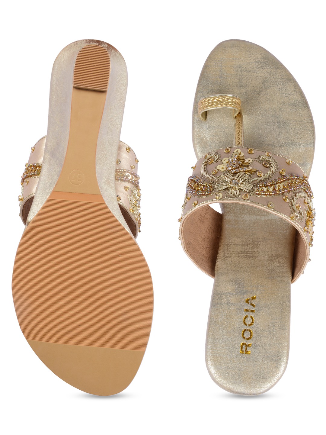 Women Embroidered Wedges