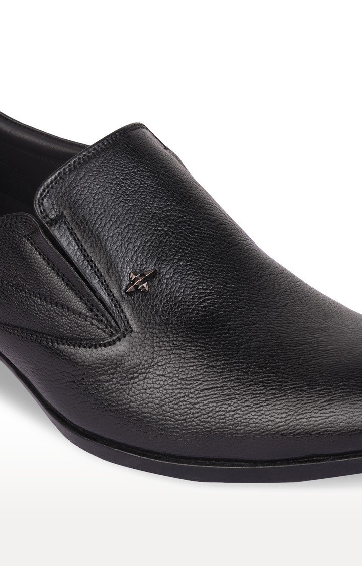 Men's Black Leather Formal Slip-ons