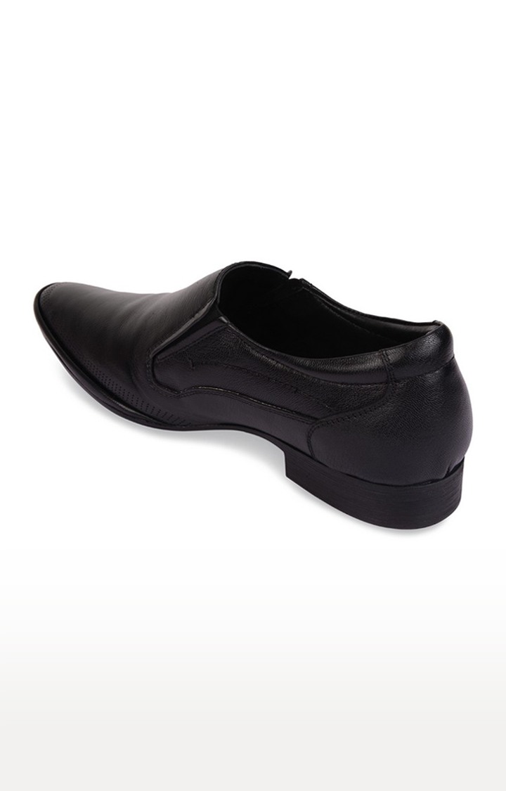 Men's Black Leather Formal Slip-ons