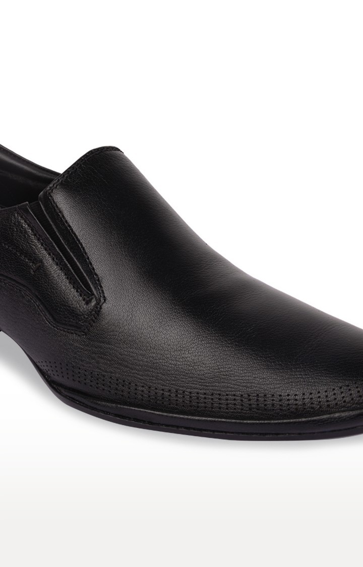 Men's Black Leather Formal Slip-ons