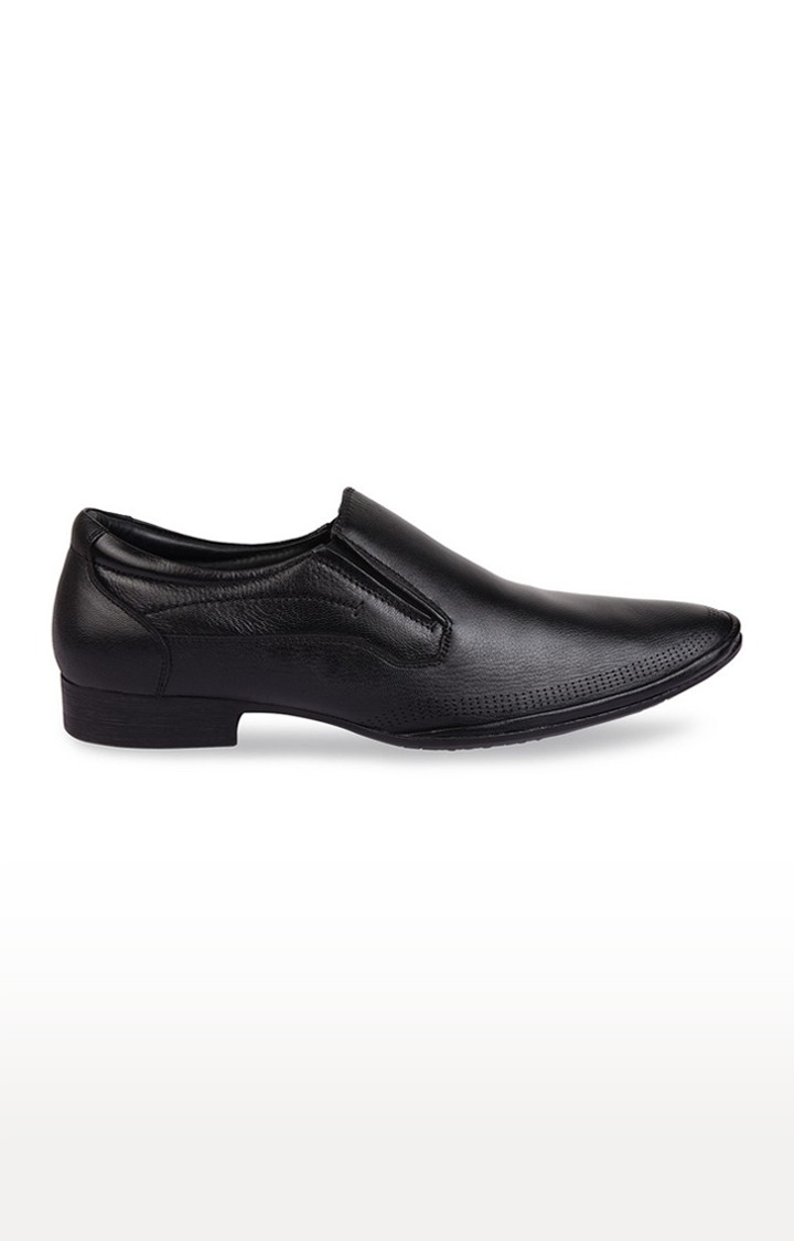 Men's Black Leather Formal Slip-ons
