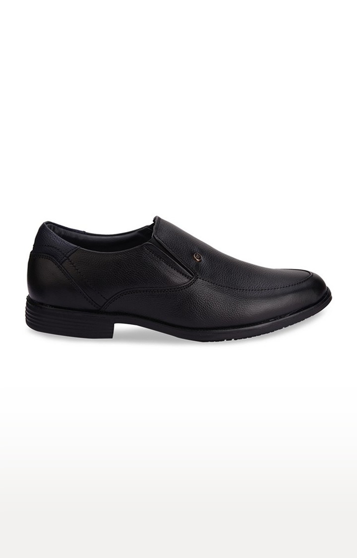 Men's Black Leather Formal Slip-ons