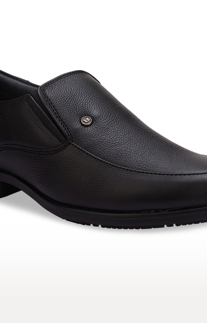 Men's Black Leather Formal Slip-ons
