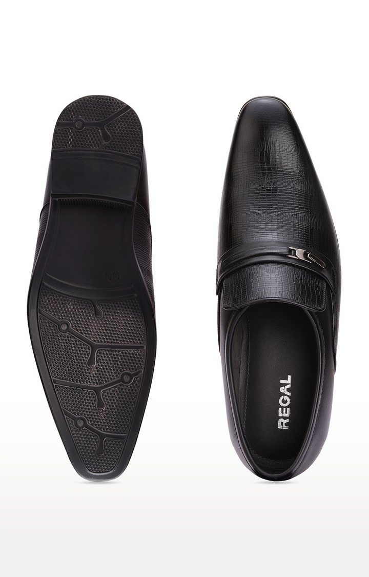 Regal | Men's Black Leather Formal Slip-ons 2