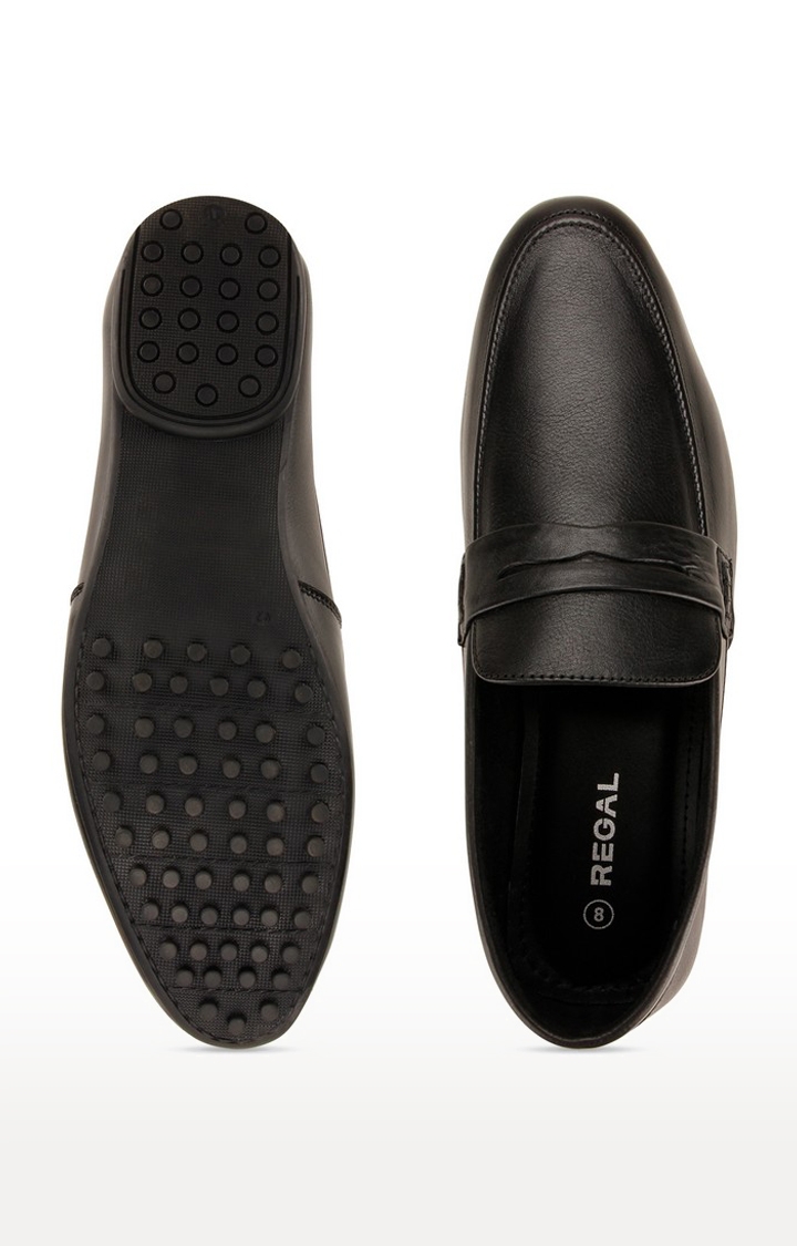 Men's Black Leather Formal Slip-ons