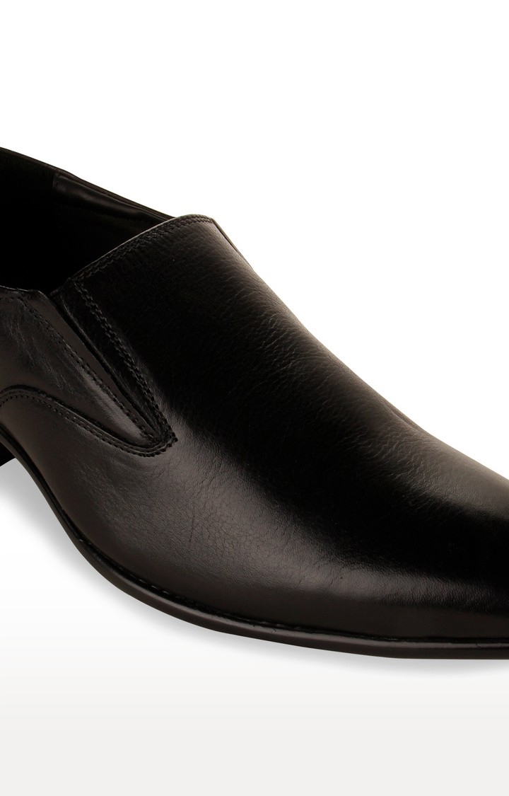 Men's Black Leather Formal Slip-ons