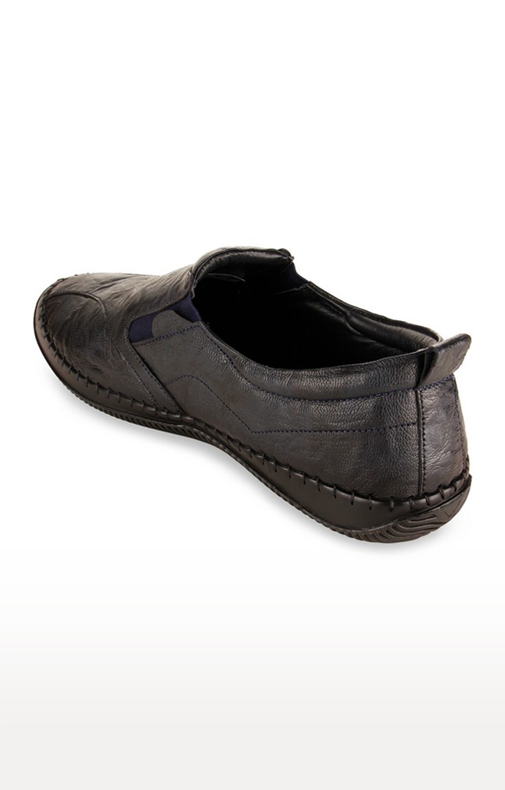 Men's Blue Leather Moccasins