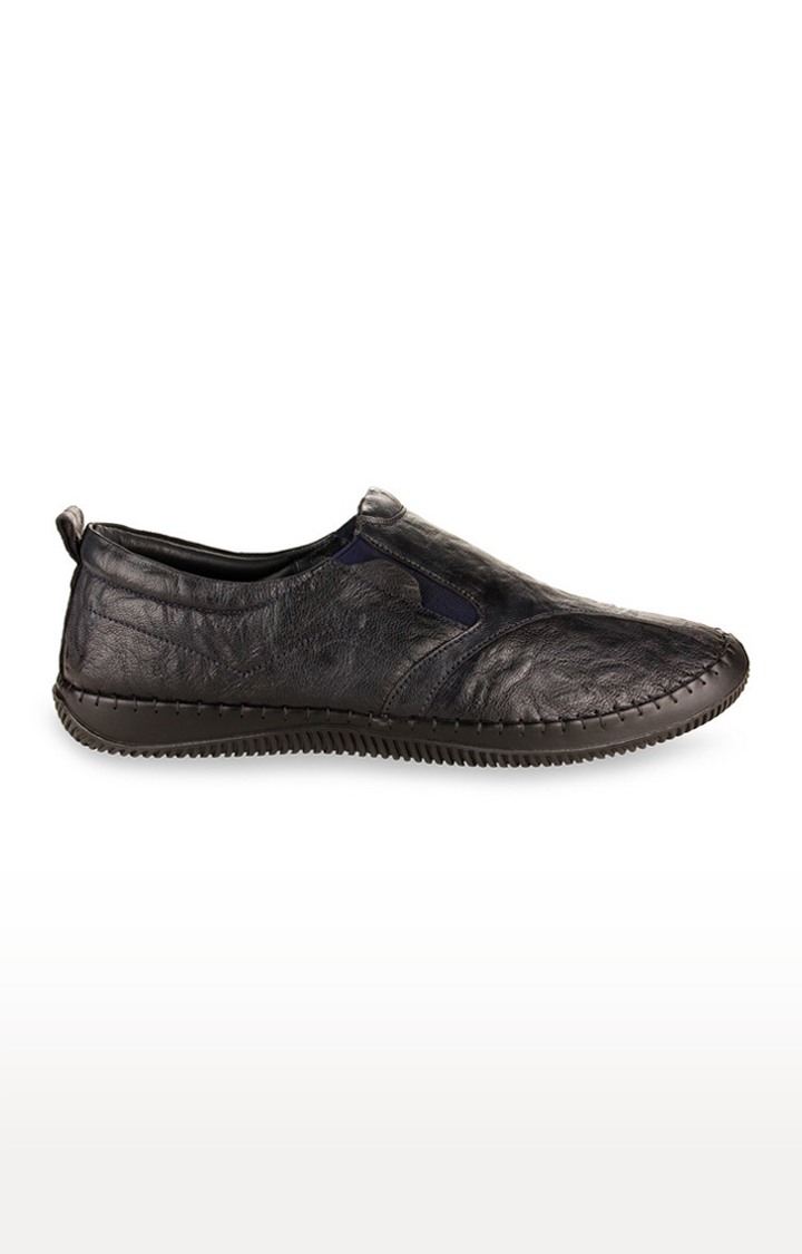 Men's Blue Leather Moccasins