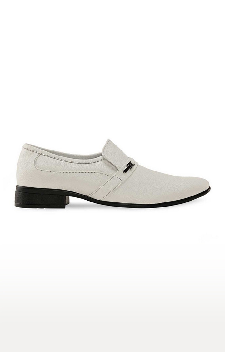 Regal | Men's White Leather Formal Slip-ons 0