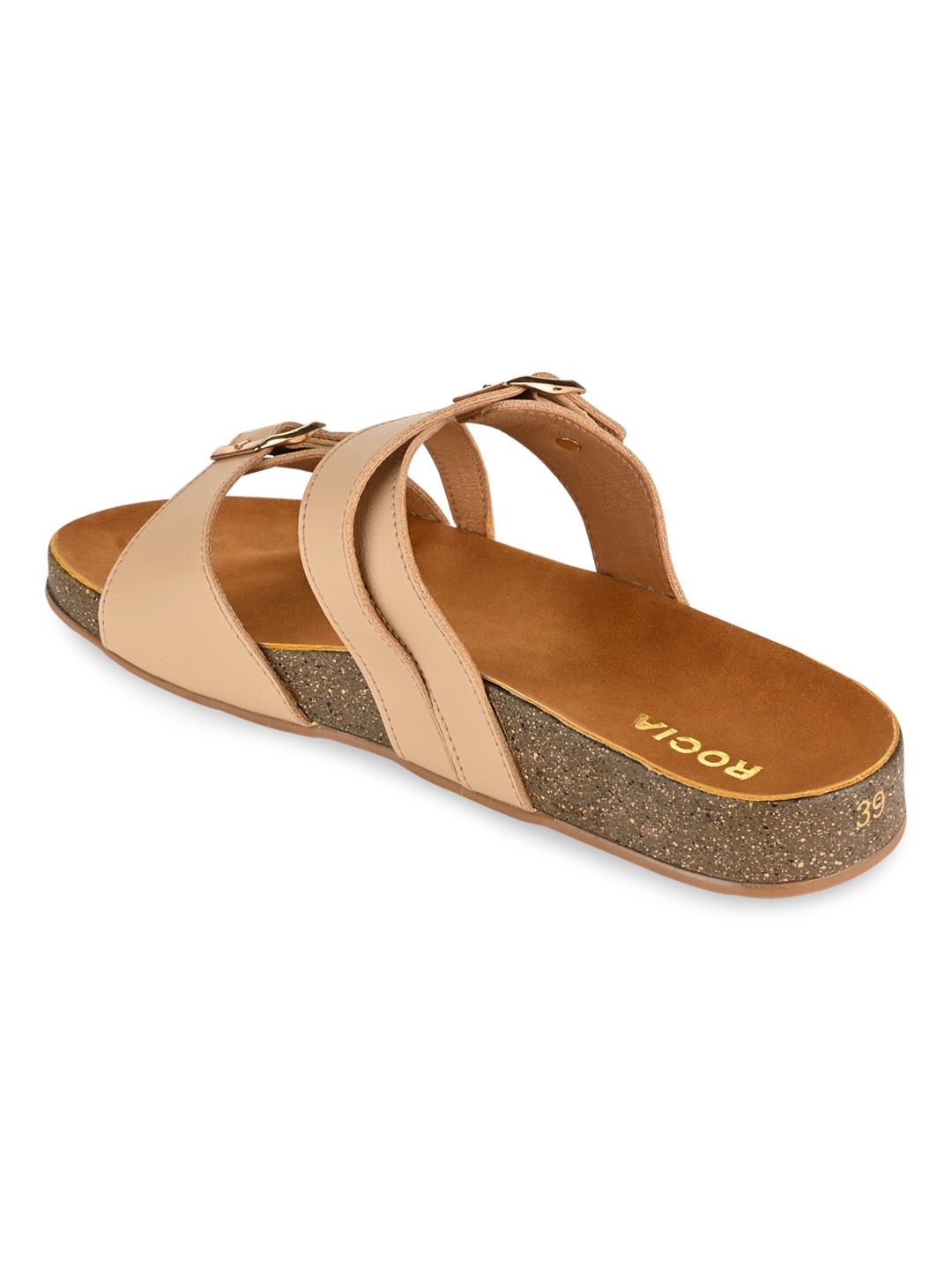 Beige Women Casual Slide Flats