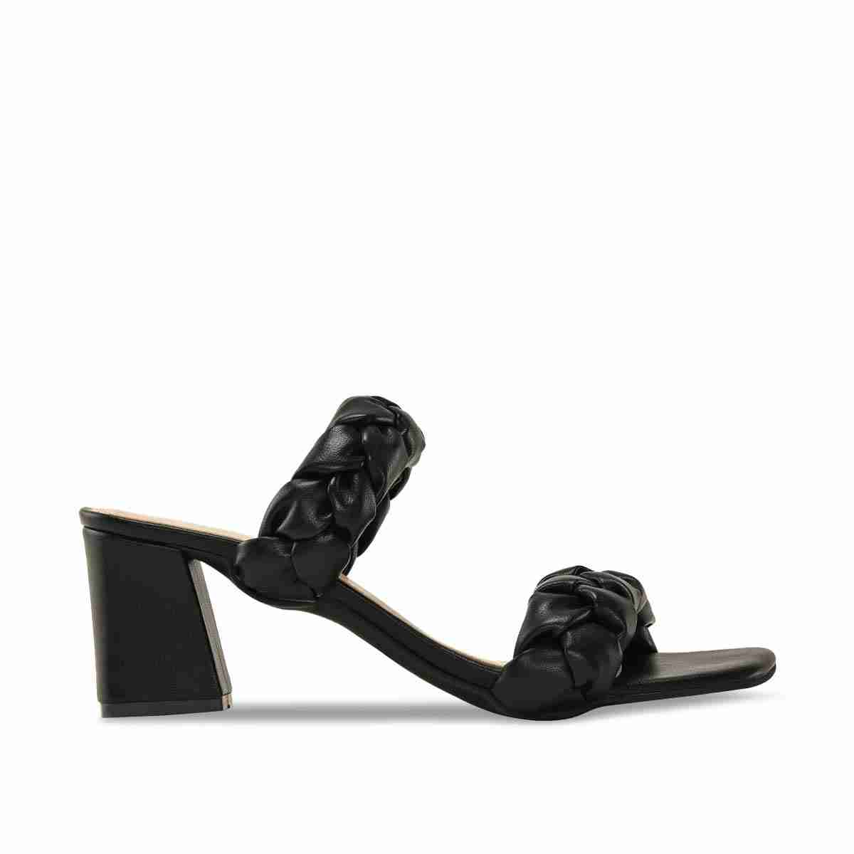 Rocia Black Braided Sandals