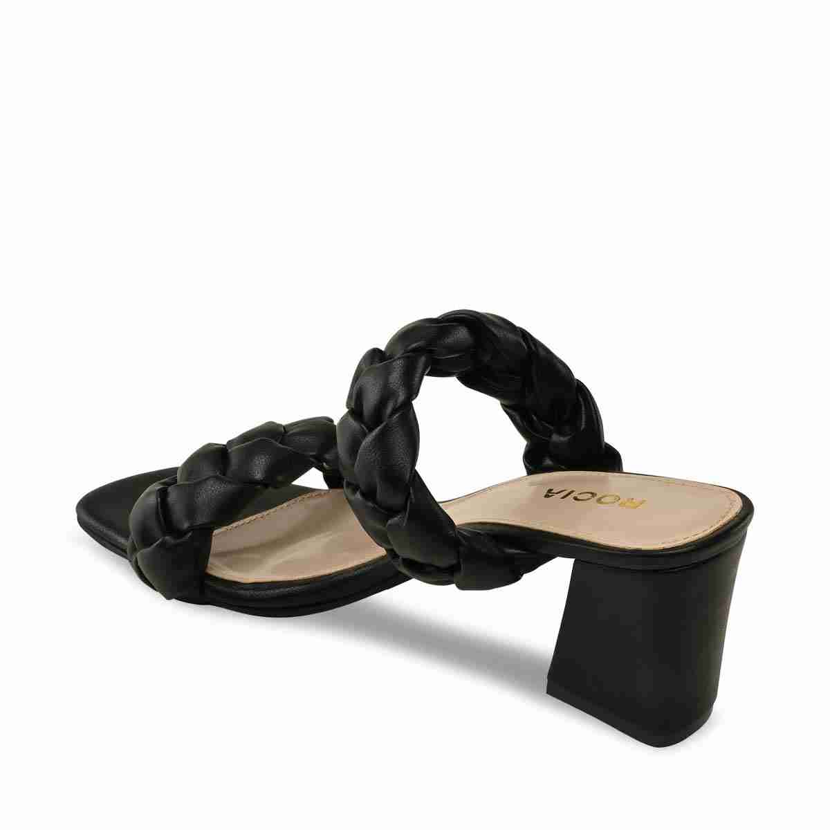 Rocia Black Braided Sandals