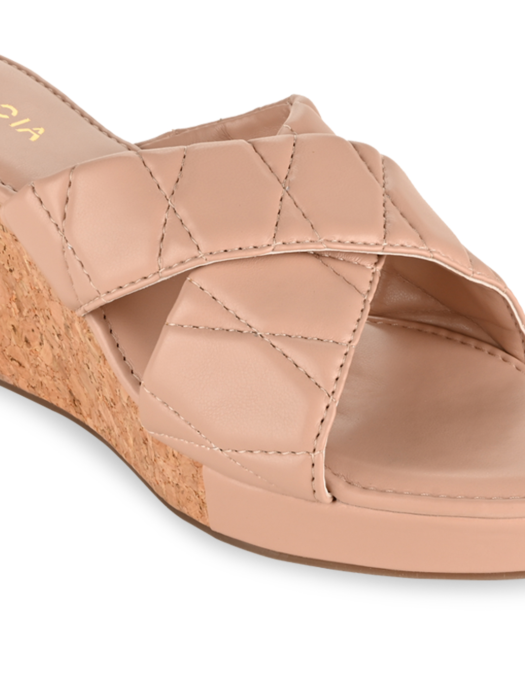 Rocia | Rocia Pink Women Quilted Wedges 3