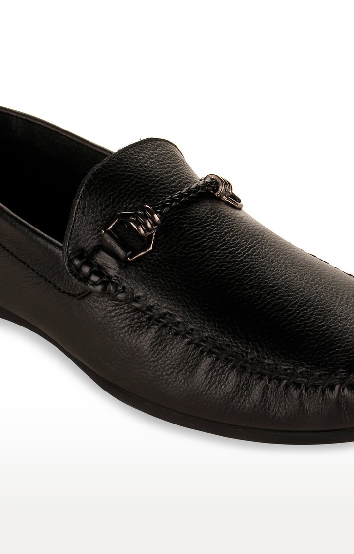 Men's Black Leather Loafers