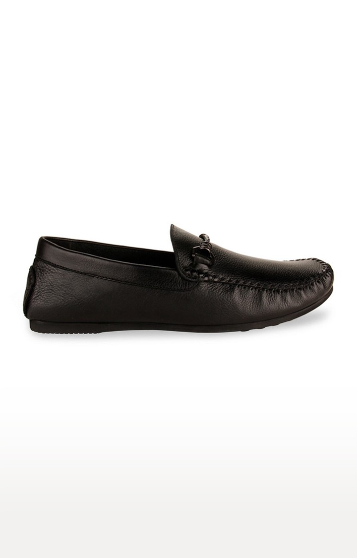 Men's Black Leather Loafers