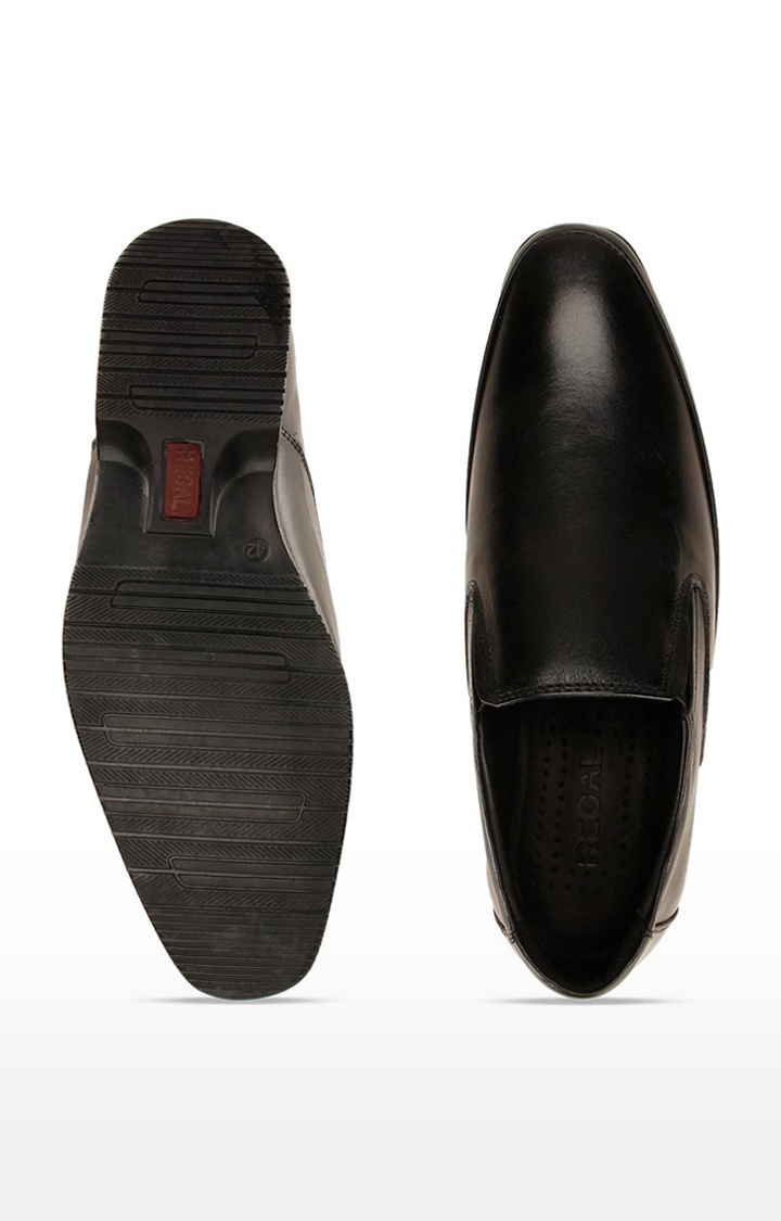 Regal | Men's Black Leather Formal Slip-ons 2