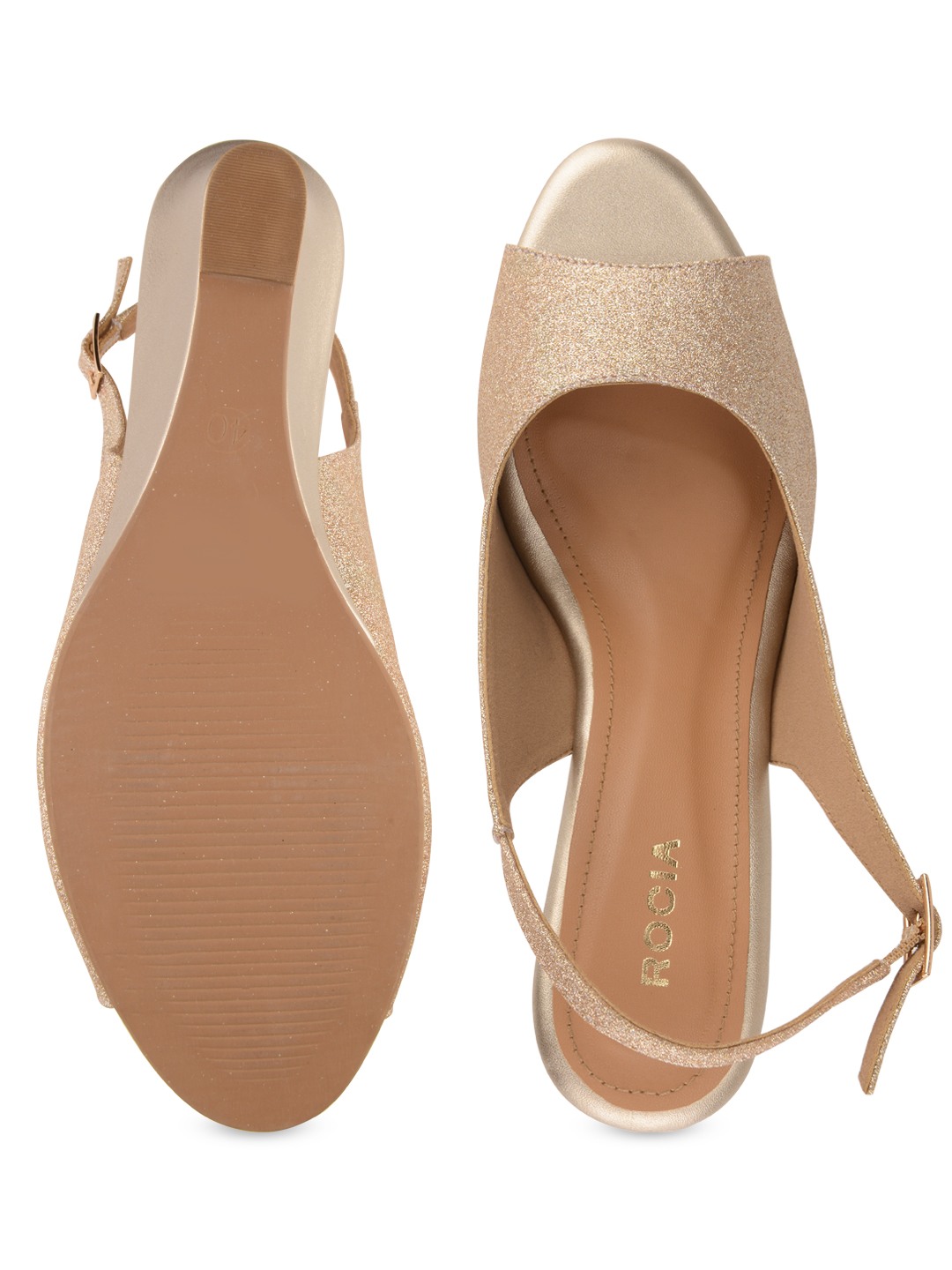 Rocia Women Peep toe Shimmer Wedges