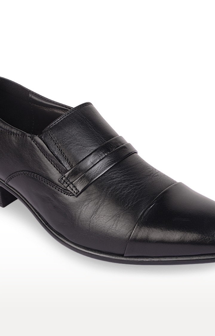 Regal | Men's Black Leather Formal Slip-ons 4
