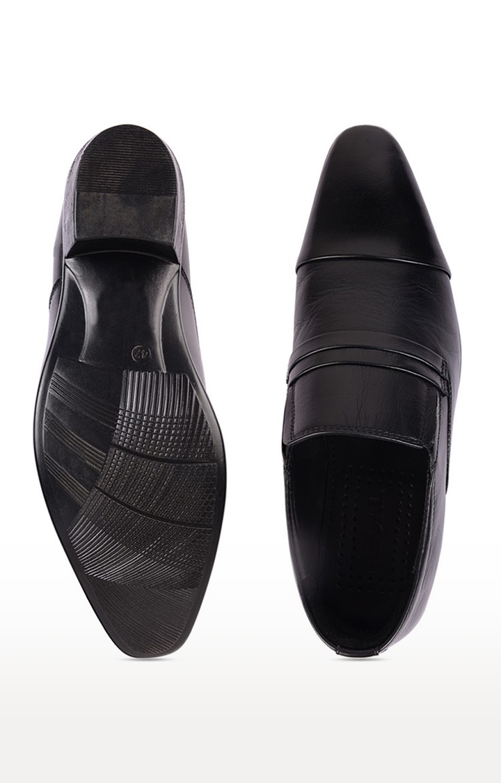 Regal | Men's Black Leather Formal Slip-ons 3