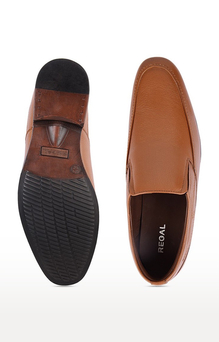 Men's Brown Leather Formal Slip-ons