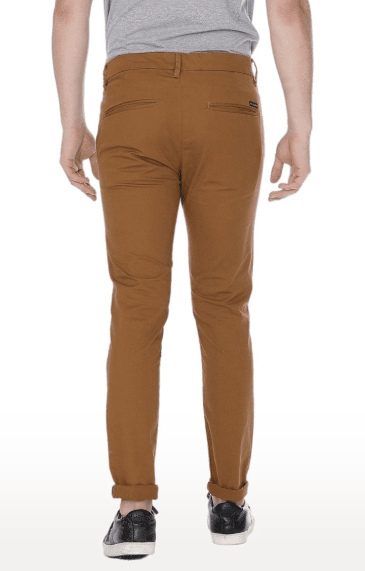 Voi Jeans | Men's Brown Cotton Blend Chinos 4