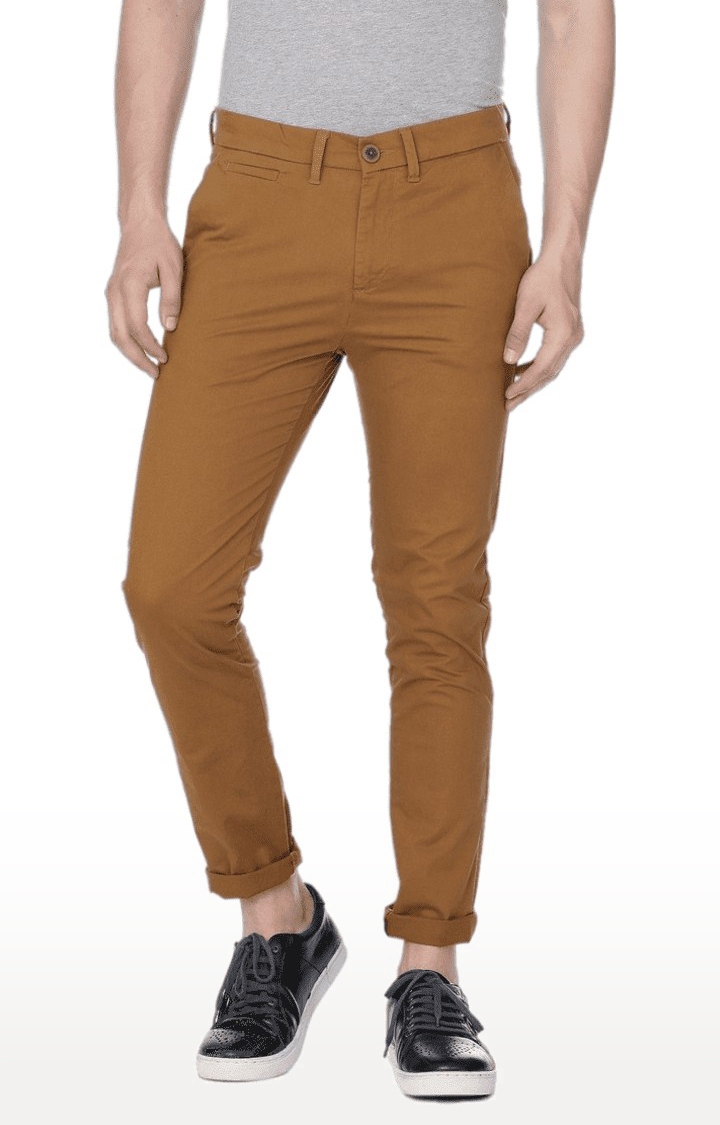 Voi Jeans | Men's Brown Cotton Blend Chinos 0