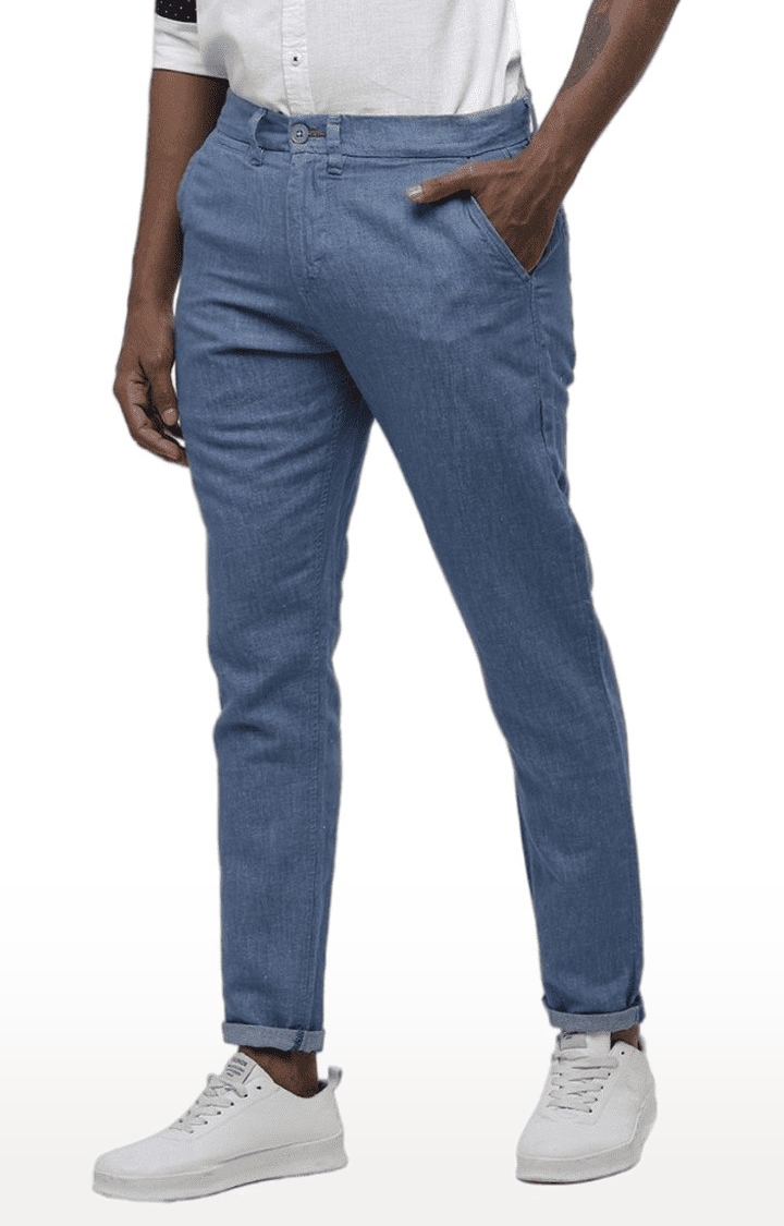 Voi Jeans | Men's Blue Cotton Chinos 2