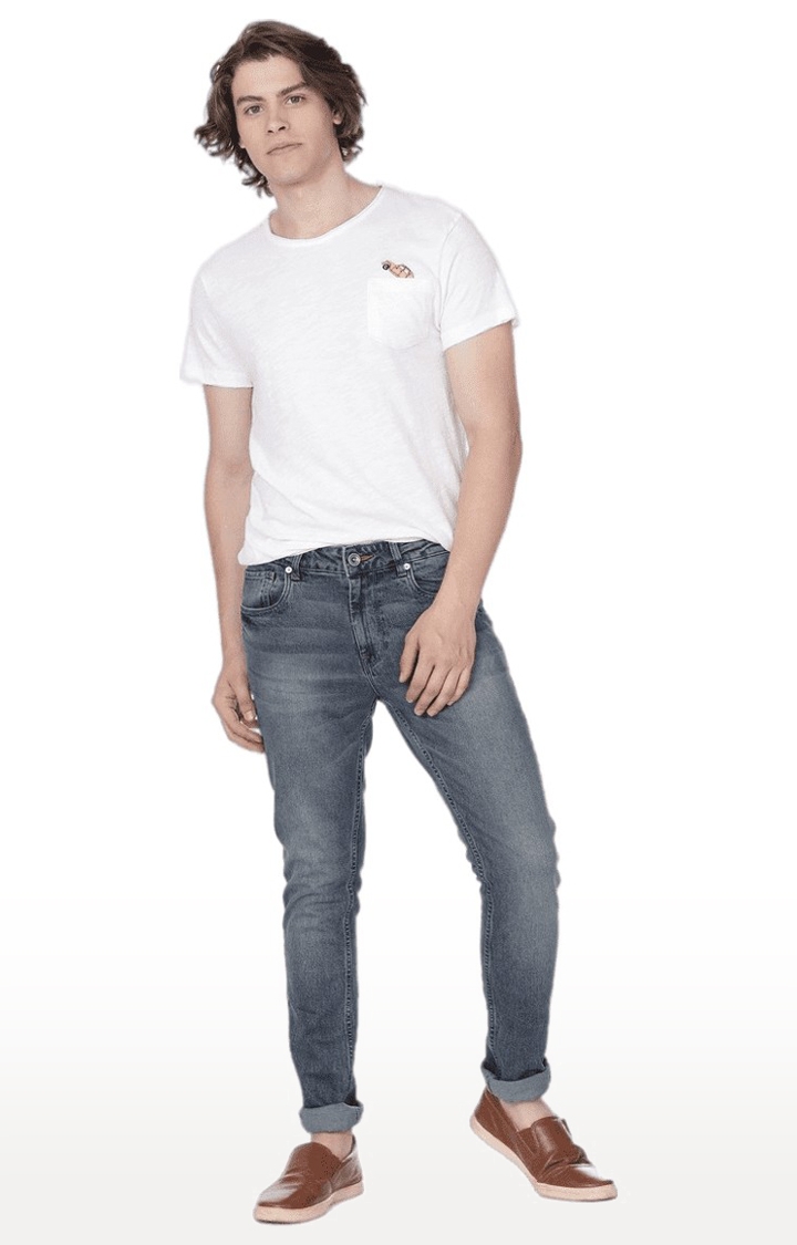 Voi Jeans | Men's Blue Cotton Blend Slim Jeans 1