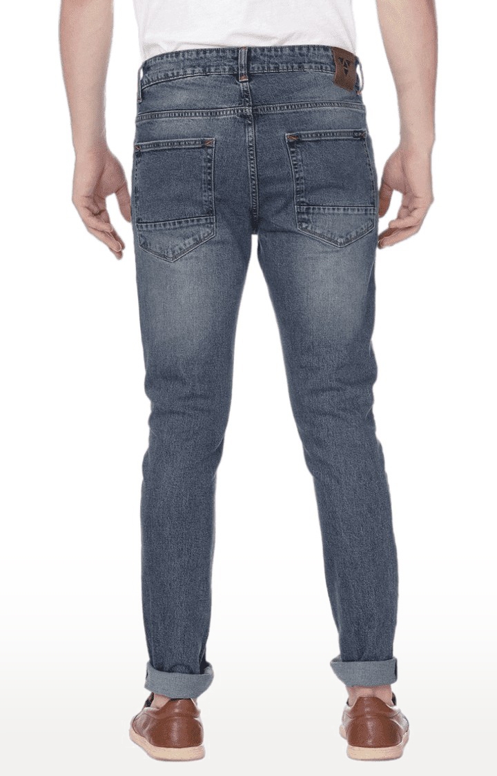 Voi Jeans | Men's Blue Cotton Blend Slim Jeans 4