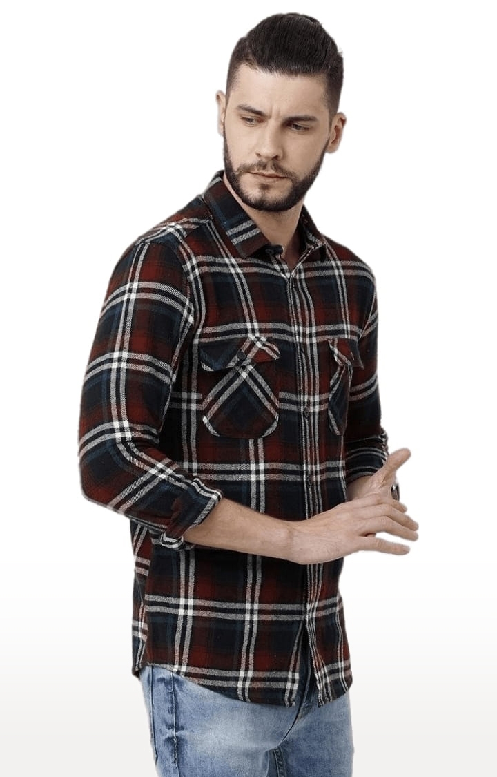 Voi Jeans | Men's Multicolour Cotton Checkered Casual Shirt 3