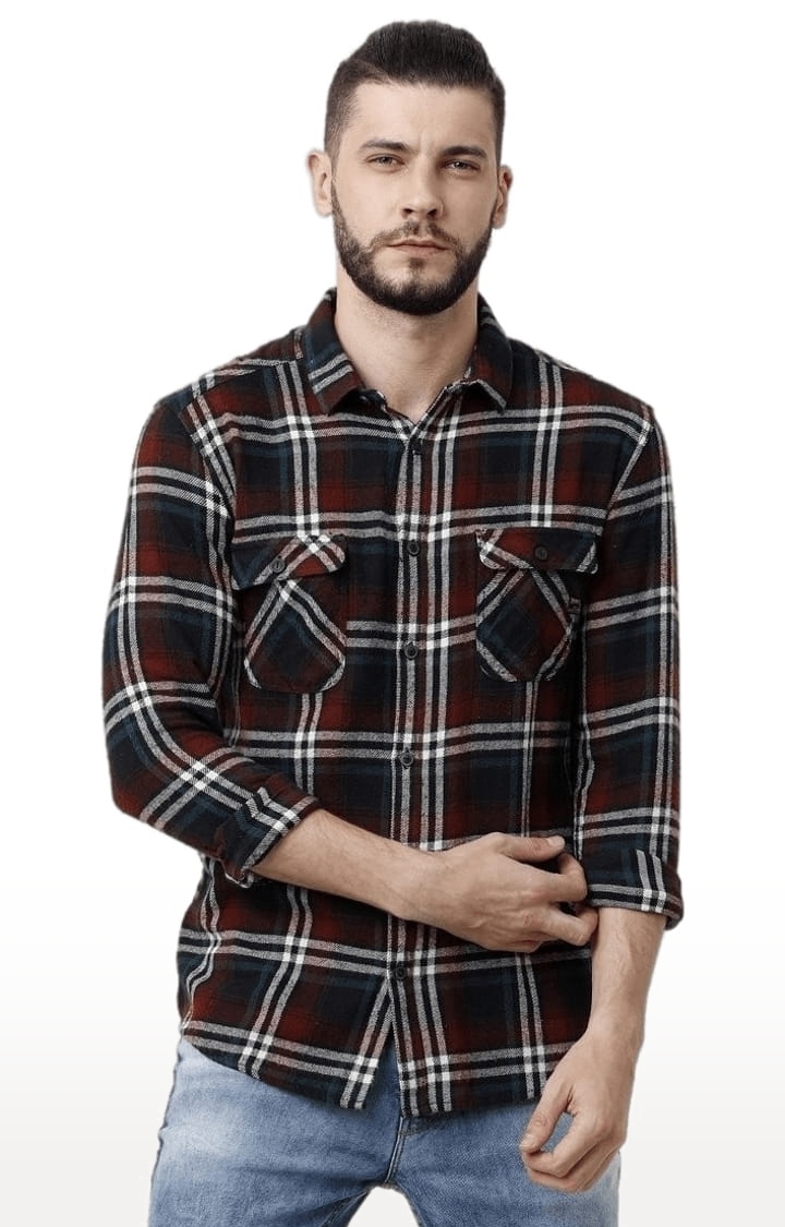 Voi Jeans | Men's Multicolour Cotton Checkered Casual Shirt 0