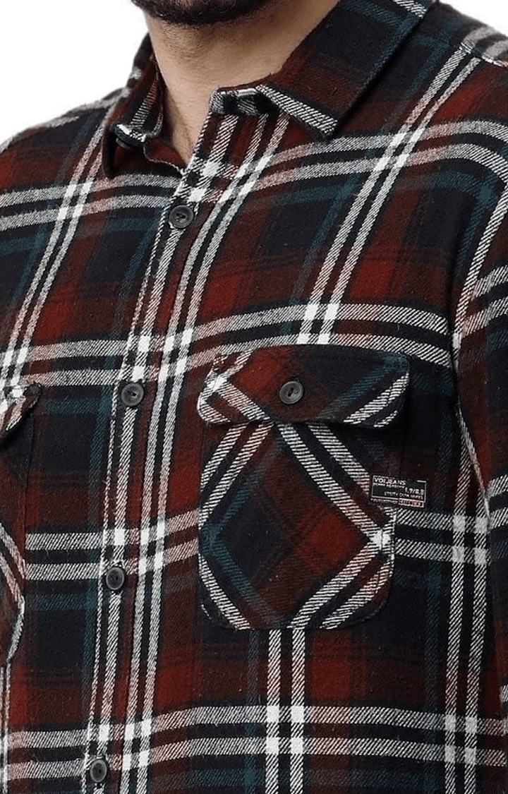 Voi Jeans | Men's Multicolour Cotton Checkered Casual Shirt 4