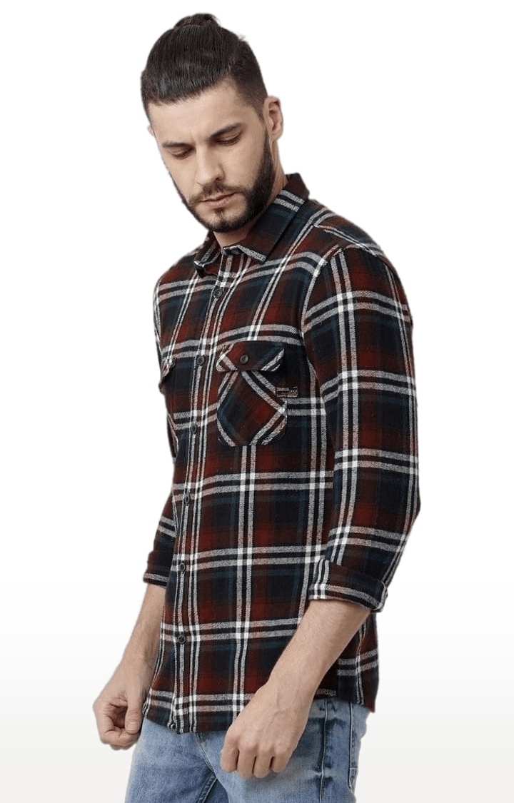 Voi Jeans | Men's Multicolour Cotton Checkered Casual Shirt 2