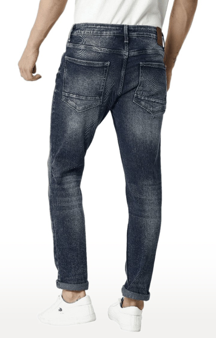 Voi Jeans | Men's Blue Cotton Blend Slim Jeans 4