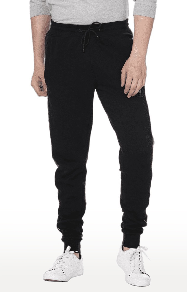 Voi Jeans | Men's Black Cotton Blend Activewear Joggers 0