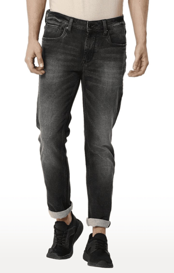Voi Jeans | Men's Grey Cotton Blend  Regular Jeans 0