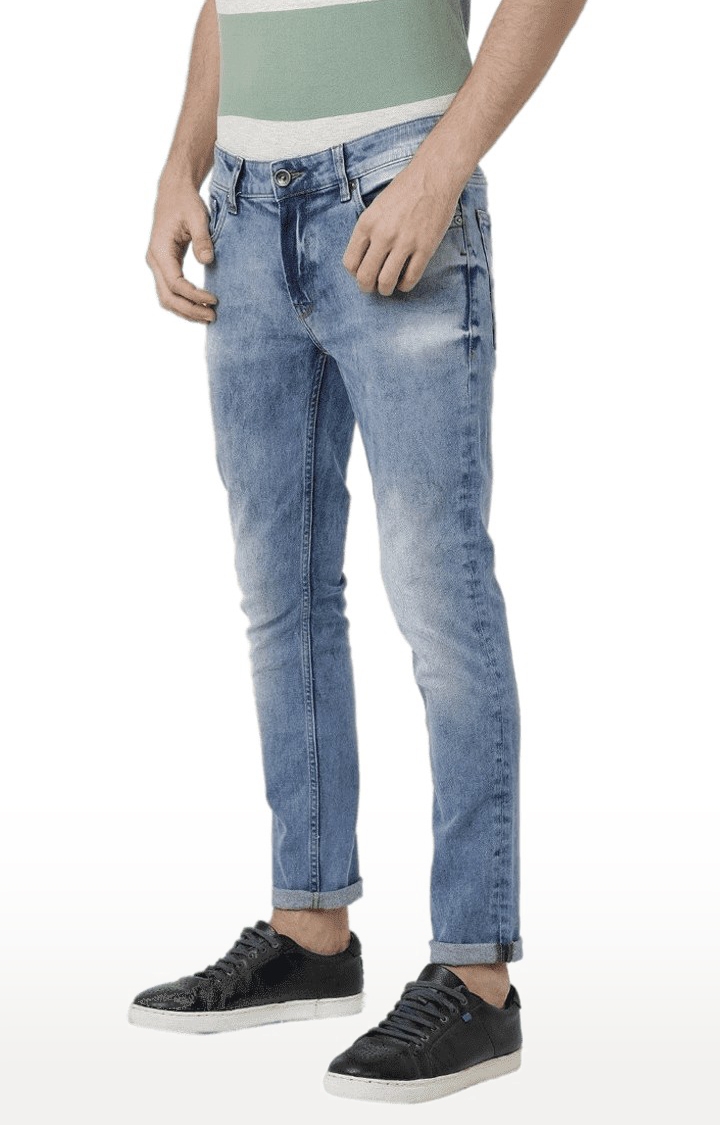 Voi Jeans | Men's Blue Cotton Blend Slim Jeans 2