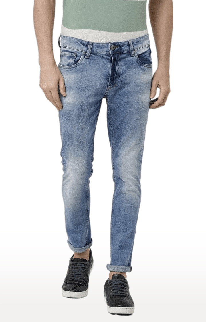 Voi Jeans | Men's Blue Cotton Blend Slim Jeans 0